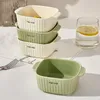 Bowls Morandi Color Bicaural Special Shaped Bowl Oven Ceramic Cheese Casserole Pan Fruit Salad Kitchen Tableware