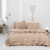 Bedding Sets BBSET 2/3PCS Cotton Bed Set Home Pure Color Print Pillowcase & Duvet Cover Textile Product Bedroom Decor