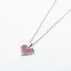 Pendentif Colliers Punk Tendance Doux Cool Chandail Chaîne En Acier Inoxydable Rose Zircon Amour Pour Cadeau D'anniversaire