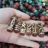 Beads Other 6pcs/lot Red Yellow Line High Quality Agate Dzi Multi-pattern Wholesale Short Long Models Various Patterns Lucky Gem