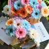 Dekoracyjne kwiaty wieńce 23 cm sztuczne kwiaty jedwab gerbera na dom ślubny dekoracja sztuczna kwiat DIY Wreńki Zaspaski tanie akcesoria T230217