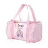 Waist Bags Personalized Kids Dance for Girls Ballerina Pink Lace Duffel Ballet Class Crossbody Name Embroidery Handbag 230220