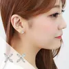 Stud Earrings Women's Earring Pearl For Women Korean Dramas TV Fashion Jewelry 2023 Rhinestones Set Gift L202