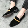 Dress Shoes Men Loafers Faux Suede Leather Lage Heel Casual Vintage Slipon Fashion Classic Male 230220