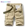 Shorts pour hommes Shorts pour hommes Été Baggy Multi Poche Militaire Cargo Mâle Coton Kaki Hommes Tactique Pantalon Court 30-38 Sans Ceinture 022023H