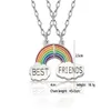 Beste Freunde Honig Liebe Paar Anhänger Halskette 2 Teile/satz Kette Choke Gebrochenes Herz BFF Gute Freundschaft Schmuck Geschenk GC1919