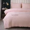Sängkläder sätter bomullsbädd på sängen Plain broderi täcke täcke täcker king set super storlek
