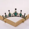 Tiaras Baroque Vintage czarna tiara i korony kryształowy dhinestone Wedding Hair Akcesoria królowa księżniczka korona