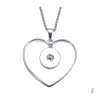 Pendant Necklaces Noosa Snap Button Jewelry Heart Circle Necklace With Link / Leather Chain Fit 18Mm Women Drop Delivery Pendants Dhu9L