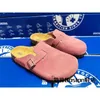 Designer Birkinstock Slippers Lazy Shoes Boken Pink Cow Leather Scrub Comfortable Cork Bottom Flat Bottom Casual Boken Baotou Semi-trailer