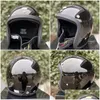 Casques de moto 2022 style japonais 3/4 en fibre de verre Open Face Cafe Racer Casque 500Tx Scooter Vélo Casco Moto Léger Rétro Fo Dhni4