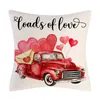 Pillow Sofa Couples Bedroom Linen Pillowcase Ornament Valentine's Day Decoration Rose Flower Sweet Heart For Men And Women