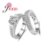 Anillos de banda Moda 925 Anillos de pareja de plata esterlina Calidad Zirconia cúbica Mujeres Anillos de compromiso Joyería de boda rápida 230217