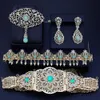 Wedding Jewelry Sets Sunspicems Chic Algeria Bride Jewelry Sets 18K Gold Color Caftan Belt Brooch Earring Hairchain Morocco Women Wedding Bijoux Gift 230217