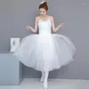 Stage Wear 2023 volwassen romantische ballet tutu repetitie oefen rok zwanen kostuum voor vrouwen lange tule jurk witte kleur