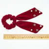 Koreanische Samt Streamer Scrunchies Elegante Quaste Bowknot Perle Haar Krawatten Frauen Elastische Haarbänder Weihnachten Haar Zubehör
