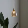 Pendant Lamps Modern Glass Lighting Fixture Ring Kitchen Dining Room Bedside E14 Hanging Luminaire Suspension Lights Golden