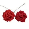 Flores decorativas 20pcs/lote 8 cm de espuma artificial rosa rosa cabeça falsa para casamentos de casamento de casamentos noivo decoração de buquê Valentine Gift