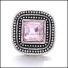 Charms Retro Square Rhinestone Snap Button Women Jewelry Findings 18Mm Metal Snaps Buttons Diy Bracelet Jewellery Wholesale Drop Del Dhloq
