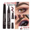 Eyebrow Enhancers Suake Pencil Waterproof Fork Tip Tattoo Pen 4 Head Fine Sketch Liquid Eyebrows Enhancer Dye Tint Pens Drop Deliver Dhcxc