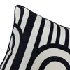 베개 Dunxdeco 현대 아트 레트로 흰색 검은 색 기하학적 사각형 케이스 소파 의자 침대 장식 코진 룸 장식