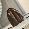 Palm Springs Mini-Rucksack für Damen, Designer-Taschen, 2 Farben, braun/umgekehrt, mit goldfarbenen Beschlägen, weicher Rindslederbesatz mit Schaumstoffrückseite, modische Straßentaschen für Damen