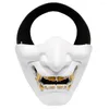 Festmasker Halloween kostym Cosplay Half Face Ond Demon Grimas Kabuki Samurai Prajna Hannya Oni Taktisk mask