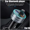 Bluetooth Car Kit 5.0ハンズワイヤレスFMトランスミッター音楽MP3プレーヤーレシーバーデュアルUSB高速チャージ1ドロップ配信モバイルモーターDHCJB