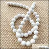 Charms 8Mm Natural Stone White Turquoise Beads Diy Jewelry Finding Necklace Earrings Making Drop Delivery Findings Components Dhhry