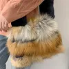 Bel çantaları kadın kürk el çantası omuz basit tasarımcı kış moda koltuk altı 230204