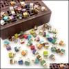 Charms 5X10Mm Natural Crystal Stone Cubic Square Green Blue Rose Quartz Pendants Gold Edge Trendy For Necklace Earrings Jiaminstore Dhekf