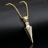 Anhänger Halsketten Frauen Männer Halskette Edelstahl Speerspitze Pfeilspitze Chocker Schmuck AC889