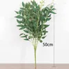 Flores decorativas Folhas de buquê de salgueiro artificial Folhas falsas para casa de casamento de casamentos de Natal Vine Faux Plants Flet