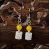 Charm Bohemia Retro Lava Stone Beads Charms Pendientes Diy Difusor de Aceite Esencial Joyería Mujeres Volcanic Cubic Pendiente Drop Delivery Dhwbh