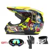 Hełmy motocyklowe Zielony kask Casco Moto Off Road ATV Dirt Bike Downhill DH Capacete Glasses Motocross Drop dostawa Motor Dhdsy