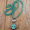 Pendant Necklaces RH Fashion Bohemian Jewelry Accessory Stone/Glass Knotted With Cross Stone For Women Gift Dropship