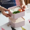 Dinnerware Defina caixas de lanchonetes à prova de vazamentos japonesas para recipientes de trabalho/escola com talheres
