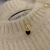 Luxus schwarzweiß Doppelseitenherz Anhänger Halskette für Frauen Geschenk