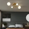 Plafondlichten Noordse koperen kroonluchter verlichting voor woonkamer slaapkamer led gouden glazen bal hangende lamp huis keuken fixtureceiling