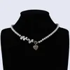 Anhänger-Halsketten, die Modeschmuck verkaufen, herzförmige Halskette mit natürlichen Süßwasserperlen für Frauen