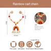 Stroller Parts Accessories Baby Hanging Pendant Rainbow Tassel Wooden Teether Nursing Chewing Toys Pacifier Clip Chain Mobile Rattle Bed Bell 230220