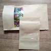 Sacchetti per gioielli 10cmx15cm Chiusura con zip stand-up Sacchetto di carta kraft marrone Cibo per noci per il tempo libero Con finestra opaca e sacchetti a chiusura lampo per confezioni regalo