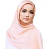 Lenços 90 90 cm de lenço de mancha hijab wrap for women women sólida bandeira muçulmana xales faux silk garotas de turbanet lenço na cabeça