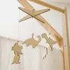 Rattles Mobiles 2 Pcs Baby Wooden Dinosaur Bed Bell Mobile Activity Play Gym Toys 012 Months Children Room Hanging Decor 230220