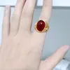 Anelli a grappolo in acciaio inossidabile moda classica Bague anello da sposa amore per donne uomini amanti dell'oro gioielli pietra rossa