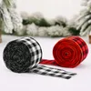 Décorations De Noël Rouge Et Noir Plaid Ruban Atmosphère Mise En Page Tissu BlancNoël