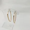 Boucles d'oreilles créoles bonne qualité spécialement charmant rétro exagéré à la mode triangle irrégulier mat grand cadeau long or 017