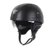 Motosiklet kask Kask Deri Vintage Casco Moto Yüz Retro Yarım Helikopter Biker Pilot Dot Drop Teslimat Mobiller Motosiklet Dhtpn