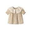 Fille robes enfants 2023 été Lou marque filles mignon dentelle fleur imprimer à manches courtes robe de princesse bébé enfant vêtements de mode