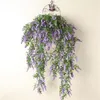 Flores decorativas Buquê de lavanda de seda artificial plástico de seda falsa decoração de casamento caseiro pendurado penduramento de pendura de vime central peças centrais